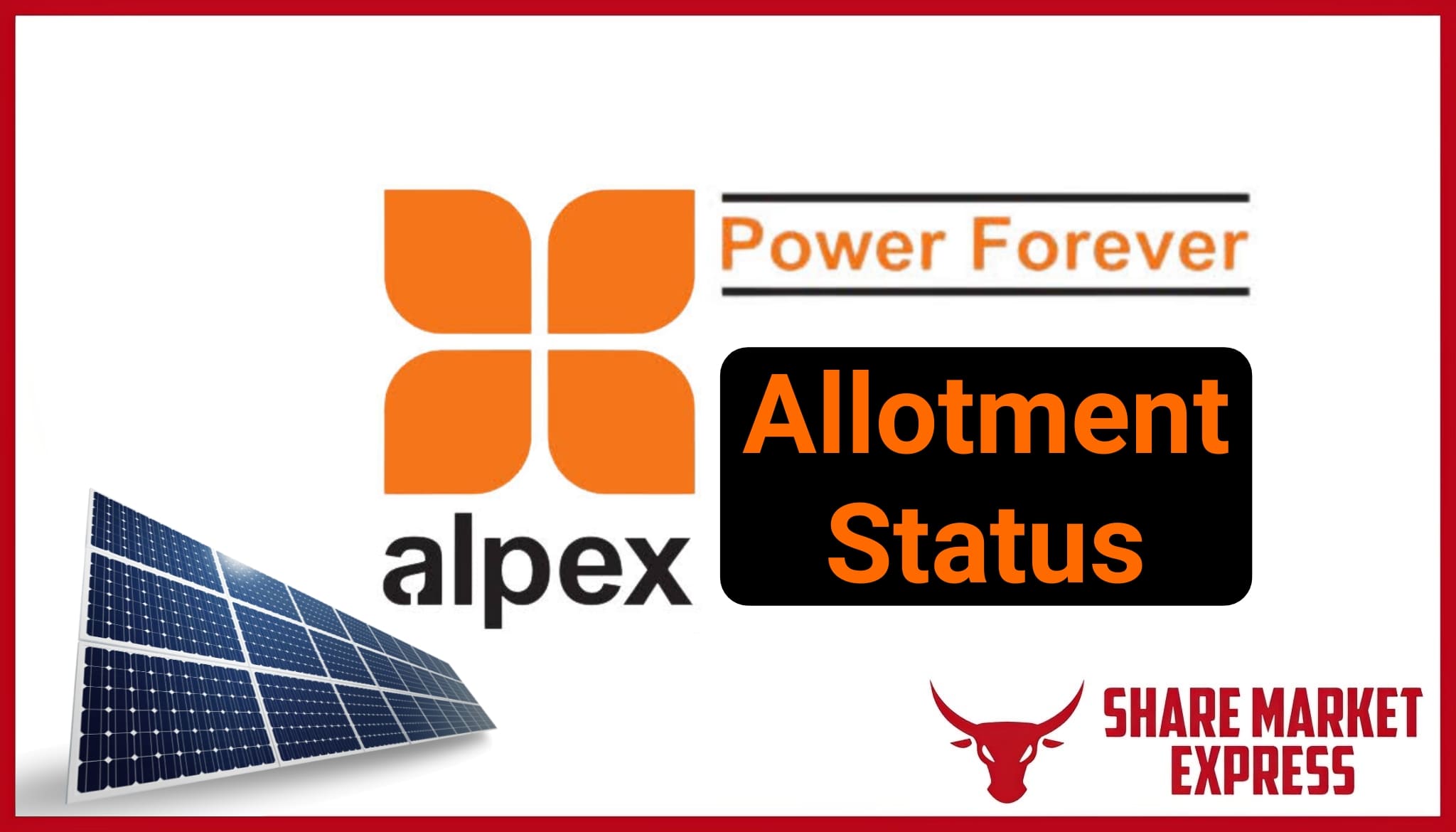 Alpex Solar IPO Allotment Status Check Online (Link)