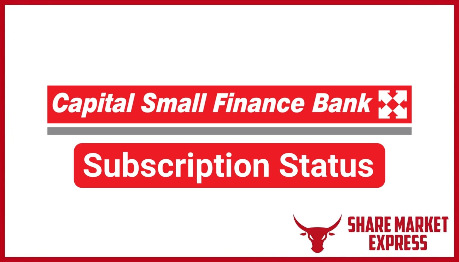 Capital Small Finance Bank IPO Subscription Status (Live)