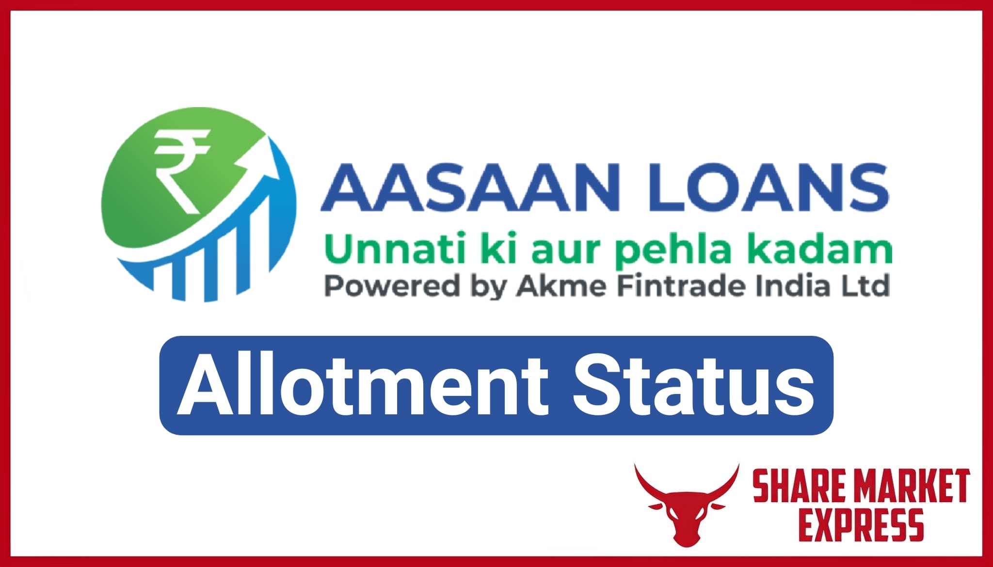 Akme Fintrade IPO Allotment Status