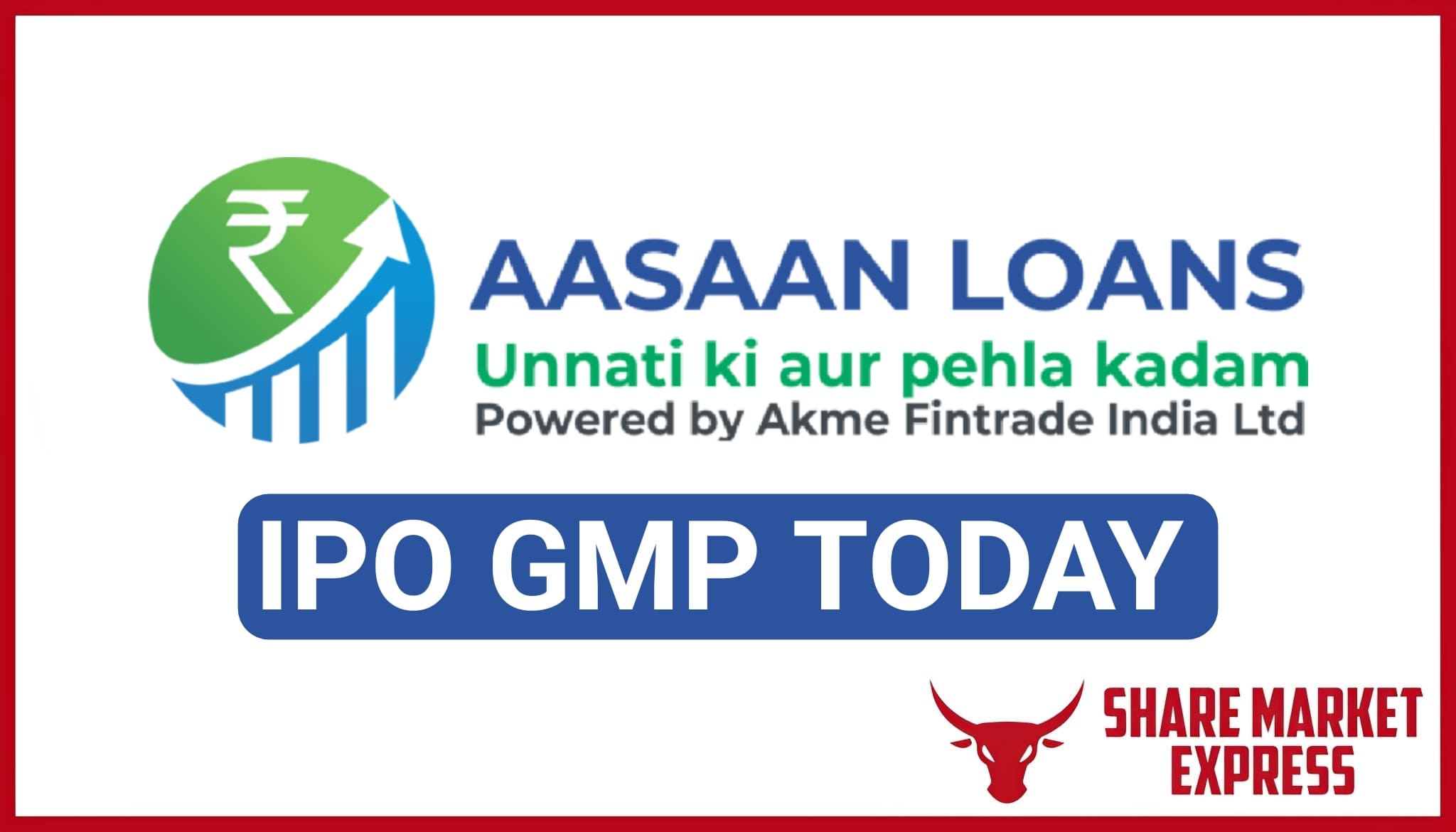 Akme Fintrade IPO GMP Today , Aasaan Loans IPO GMP Today
