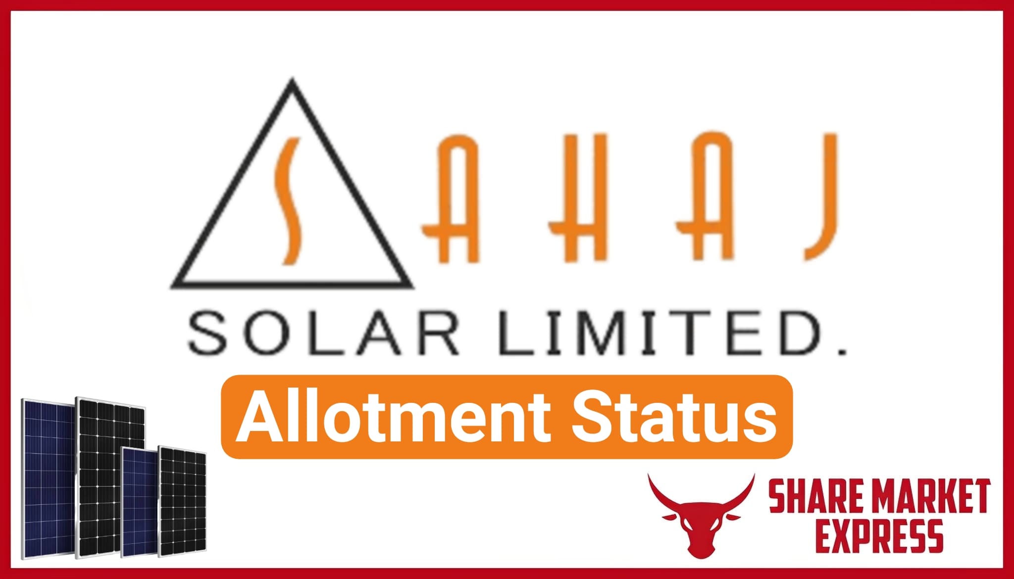 Sahaj Solar IPO Allotment Status